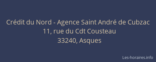 Crédit du Nord - Agence Saint André de Cubzac