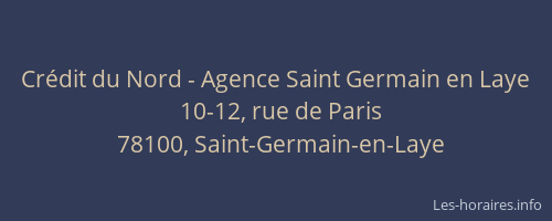 Crédit du Nord - Agence Saint Germain en Laye