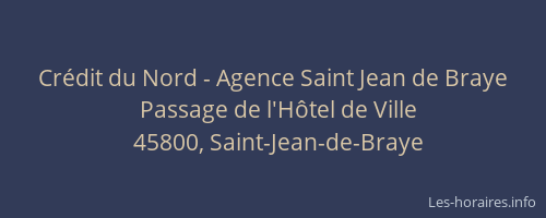 Crédit du Nord - Agence Saint Jean de Braye
