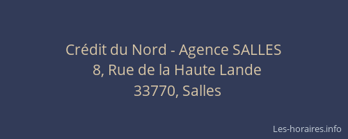 Crédit du Nord - Agence SALLES