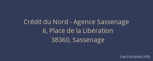 Cr&eacute;dit du Nord - Agence Sassenage
