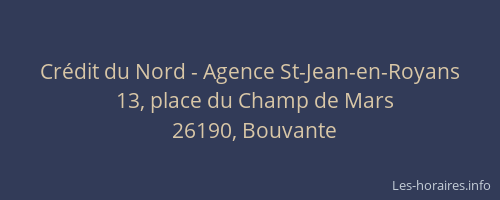 Crédit du Nord - Agence St-Jean-en-Royans