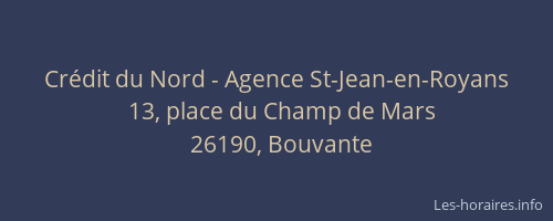 Cr&eacute;dit du Nord - Agence St-Jean-en-Royans