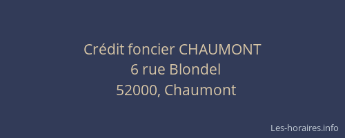 Cr&eacute;dit foncier CHAUMONT