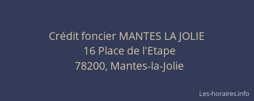 Cr&eacute;dit foncier MANTES LA JOLIE