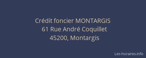 Cr&eacute;dit foncier MONTARGIS