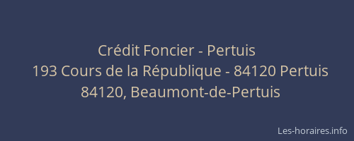 Crédit Foncier - Pertuis