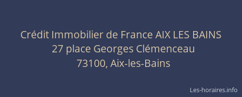 Crédit Immobilier de France AIX LES BAINS