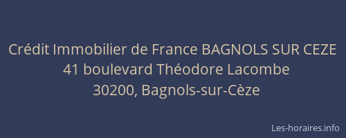 Crédit Immobilier de France BAGNOLS SUR CEZE