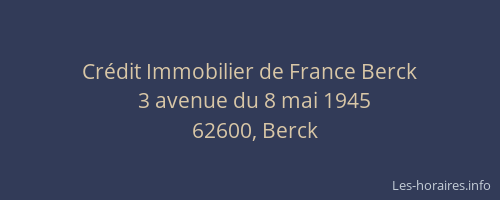 Cr&eacute;dit Immobilier de France Berck