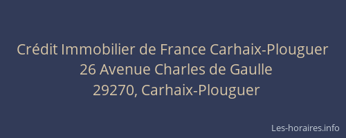 Cr&eacute;dit Immobilier de France Carhaix-Plouguer