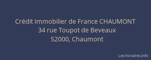 Crédit Immobilier de France CHAUMONT