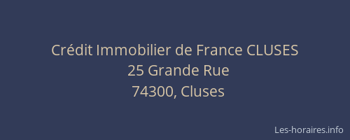 Cr&eacute;dit Immobilier de France CLUSES