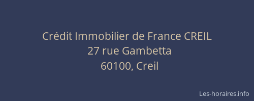 Cr&eacute;dit Immobilier de France CREIL