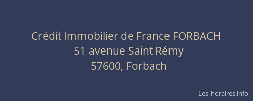Crédit Immobilier de France FORBACH