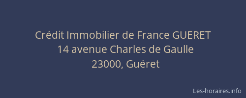 Cr&eacute;dit Immobilier de France GUERET