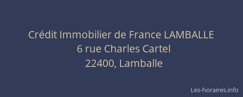 Cr&eacute;dit Immobilier de France LAMBALLE