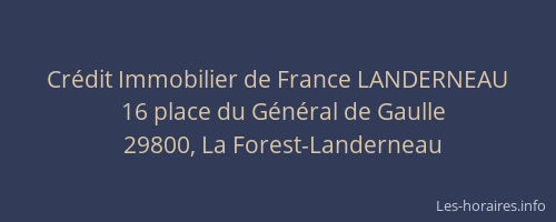 Cr&eacute;dit Immobilier de France LANDERNEAU