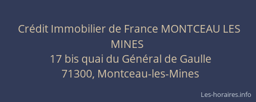 Cr&eacute;dit Immobilier de France MONTCEAU LES MINES