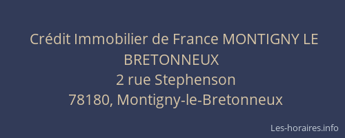 Cr&eacute;dit Immobilier de France MONTIGNY LE BRETONNEUX