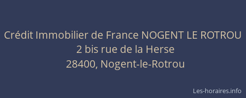 Cr&eacute;dit Immobilier de France NOGENT LE ROTROU