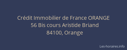 Cr&eacute;dit Immobilier de France ORANGE