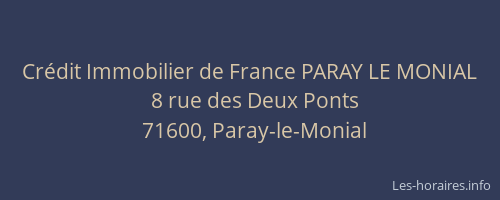 Cr&eacute;dit Immobilier de France PARAY LE MONIAL