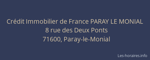 Crédit Immobilier de France PARAY LE MONIAL