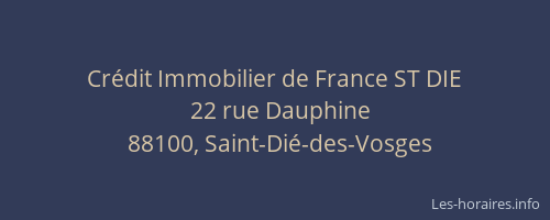 Cr&eacute;dit Immobilier de France ST DIE