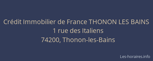 Cr&eacute;dit Immobilier de France THONON LES BAINS