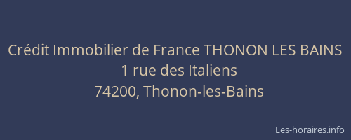 Crédit Immobilier de France THONON LES BAINS
