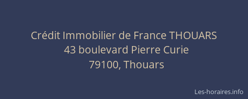 Cr&eacute;dit Immobilier de France THOUARS