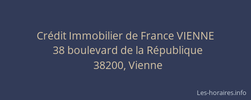 Cr&eacute;dit Immobilier de France VIENNE