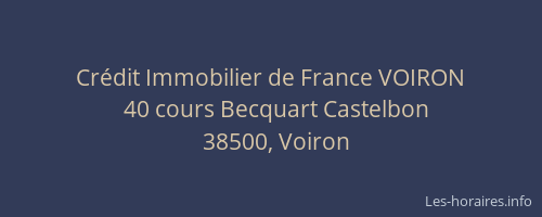 Cr&eacute;dit Immobilier de France VOIRON