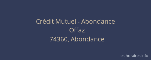 Cr&eacute;dit Mutuel - Abondance