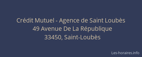 Cr&eacute;dit Mutuel - Agence de Saint Loub&egrave;s