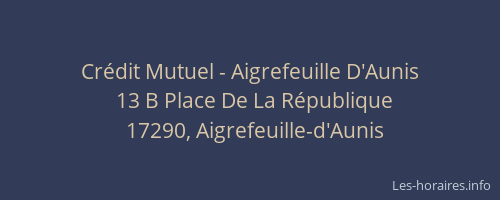 Cr&eacute;dit Mutuel - Aigrefeuille D'Aunis
