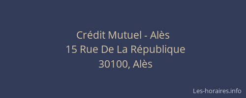 Cr&eacute;dit Mutuel - Al&egrave;s