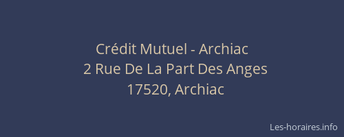 Cr&eacute;dit Mutuel - Archiac