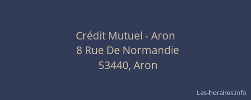 Cr&eacute;dit Mutuel - Aron