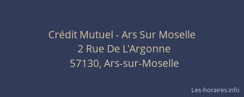 Cr&eacute;dit Mutuel - Ars Sur Moselle