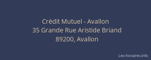 Cr&eacute;dit Mutuel - Avallon