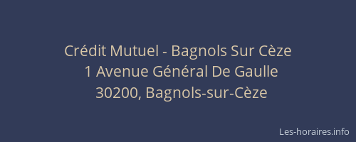 Cr&eacute;dit Mutuel - Bagnols Sur C&egrave;ze