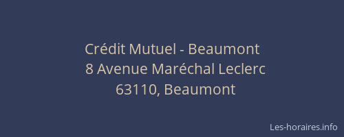 Crédit Mutuel - Beaumont