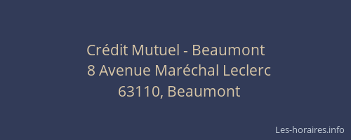 Cr&eacute;dit Mutuel - Beaumont