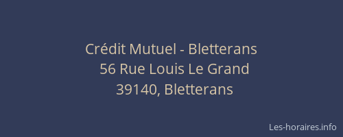 Cr&eacute;dit Mutuel - Bletterans