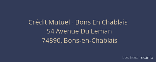 Cr&eacute;dit Mutuel - Bons En Chablais