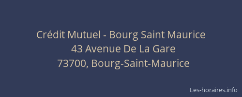 Crédit Mutuel - Bourg Saint Maurice