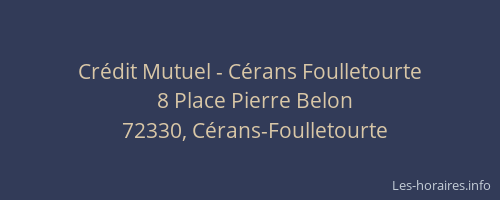 Cr&eacute;dit Mutuel - C&eacute;rans Foulletourte