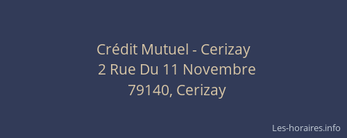 Cr&eacute;dit Mutuel - Cerizay